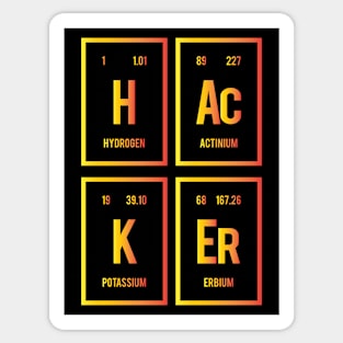 Hacker - Periodic Table of Elements Sticker